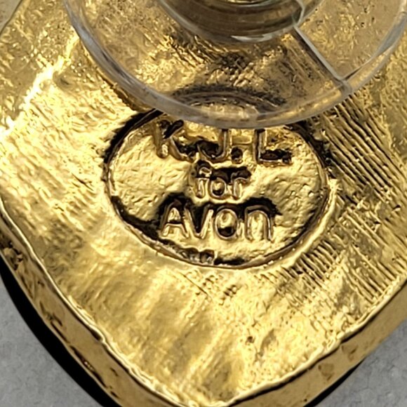 Kenneth J Lane Midnight Rose Black Clip-on Earrings KJL for Avon Clear Crystal - Picture 9 of 13